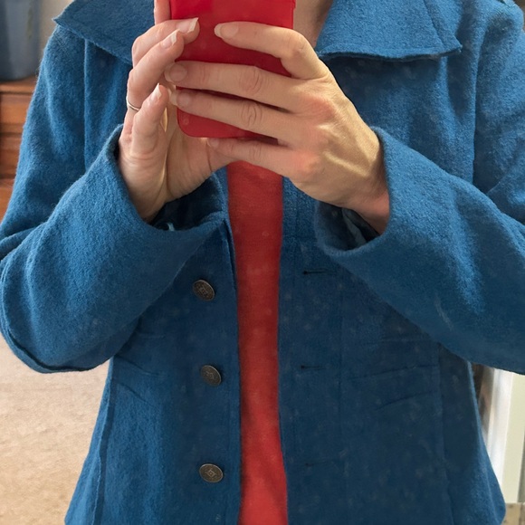 JG Hook Blue Wool Coat - Picture 3 of 5